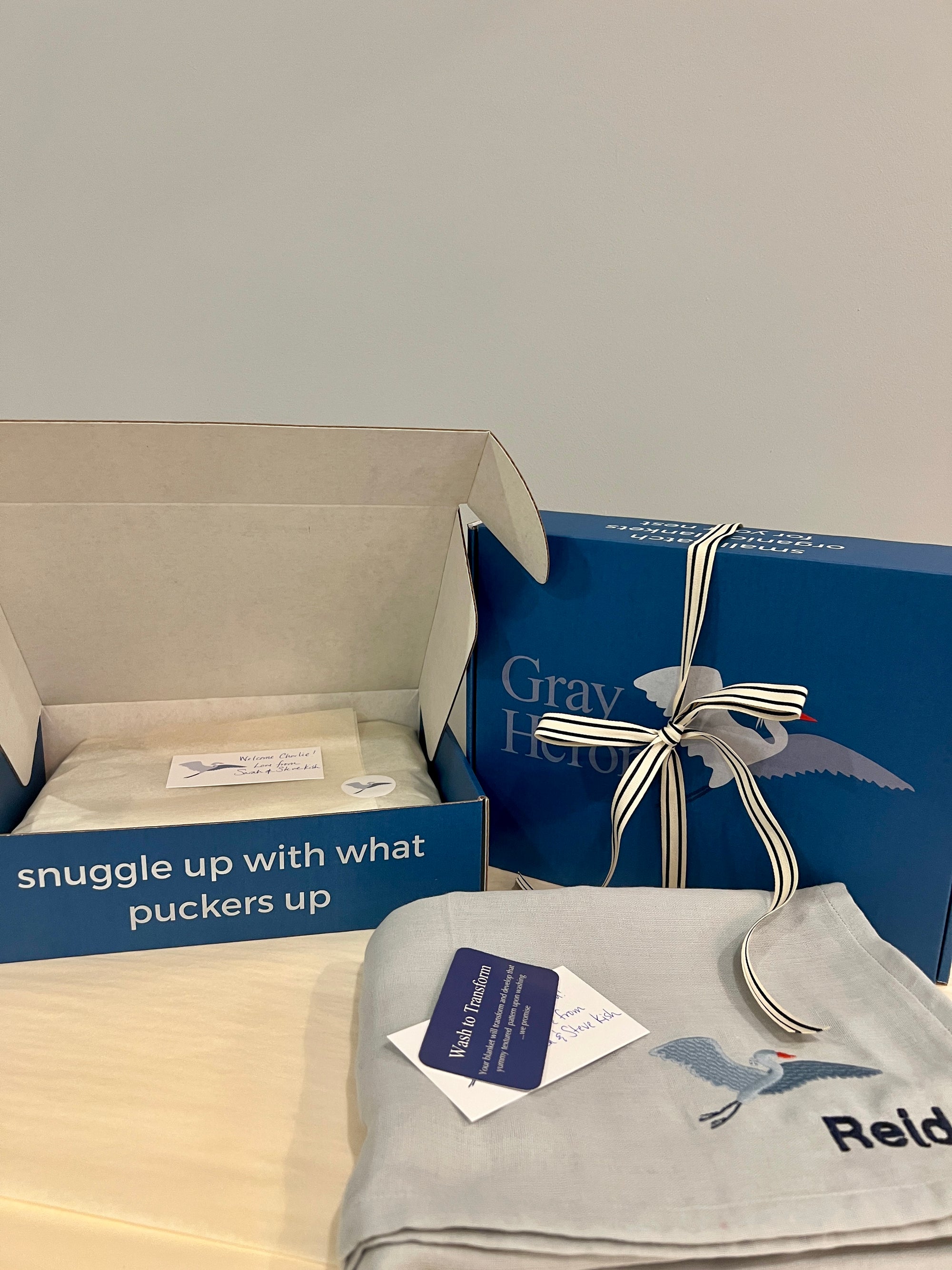 Mist All-Season Organic Muslin Mini Blanket 8 Layer Muslin Baby Blanket Gray Heron