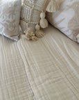 Dye-Free Natural All-Season Organic Muslin King Blanket Adult Organic Cotton Muslin Blanket Gray Heron