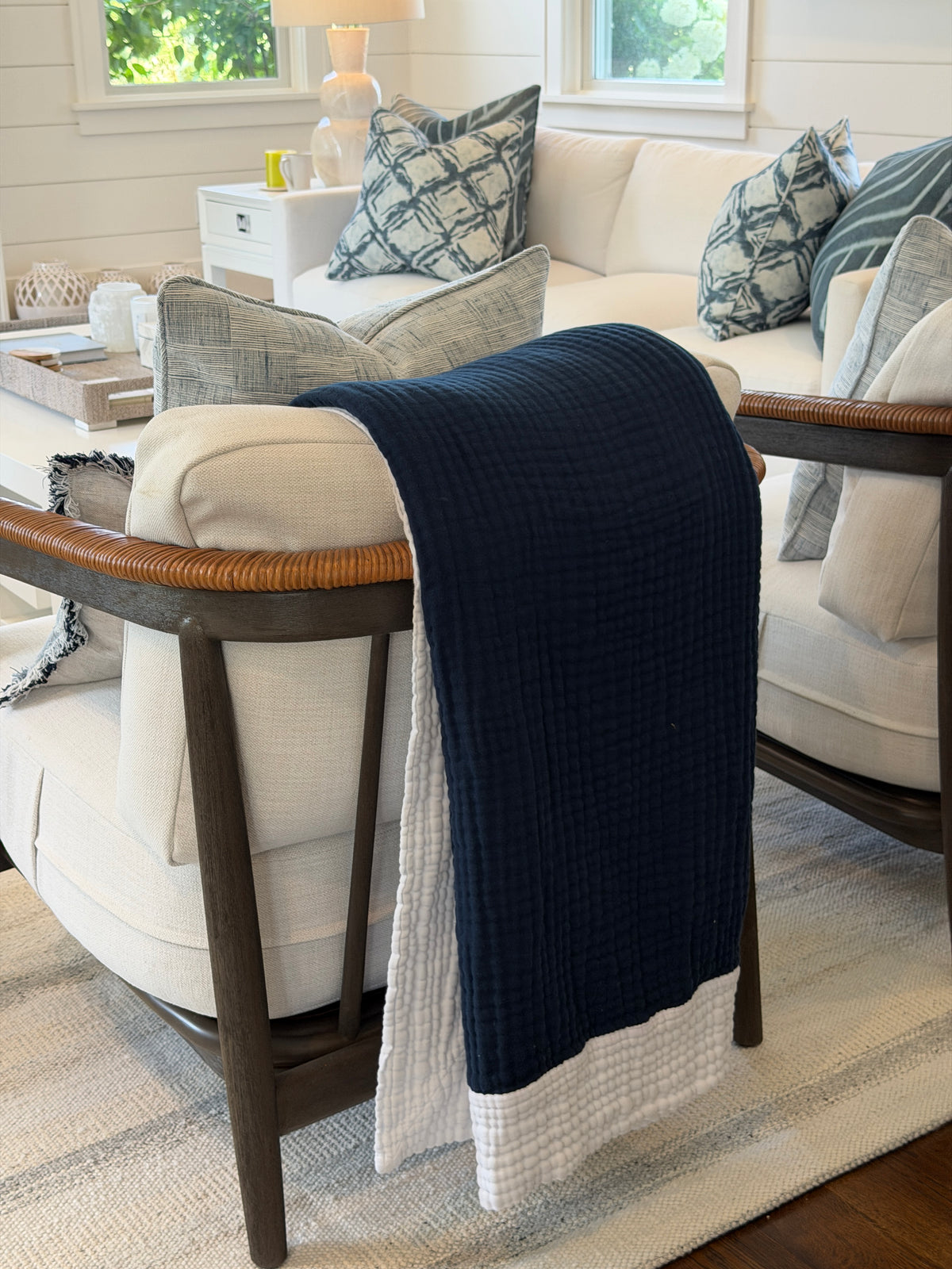 2026 ORGANIC MUSLIN ALL-SEASON OVERSIZED THROW BLANKET (66" x 84") Organic Cotton Muslin Blanket Gray Heron