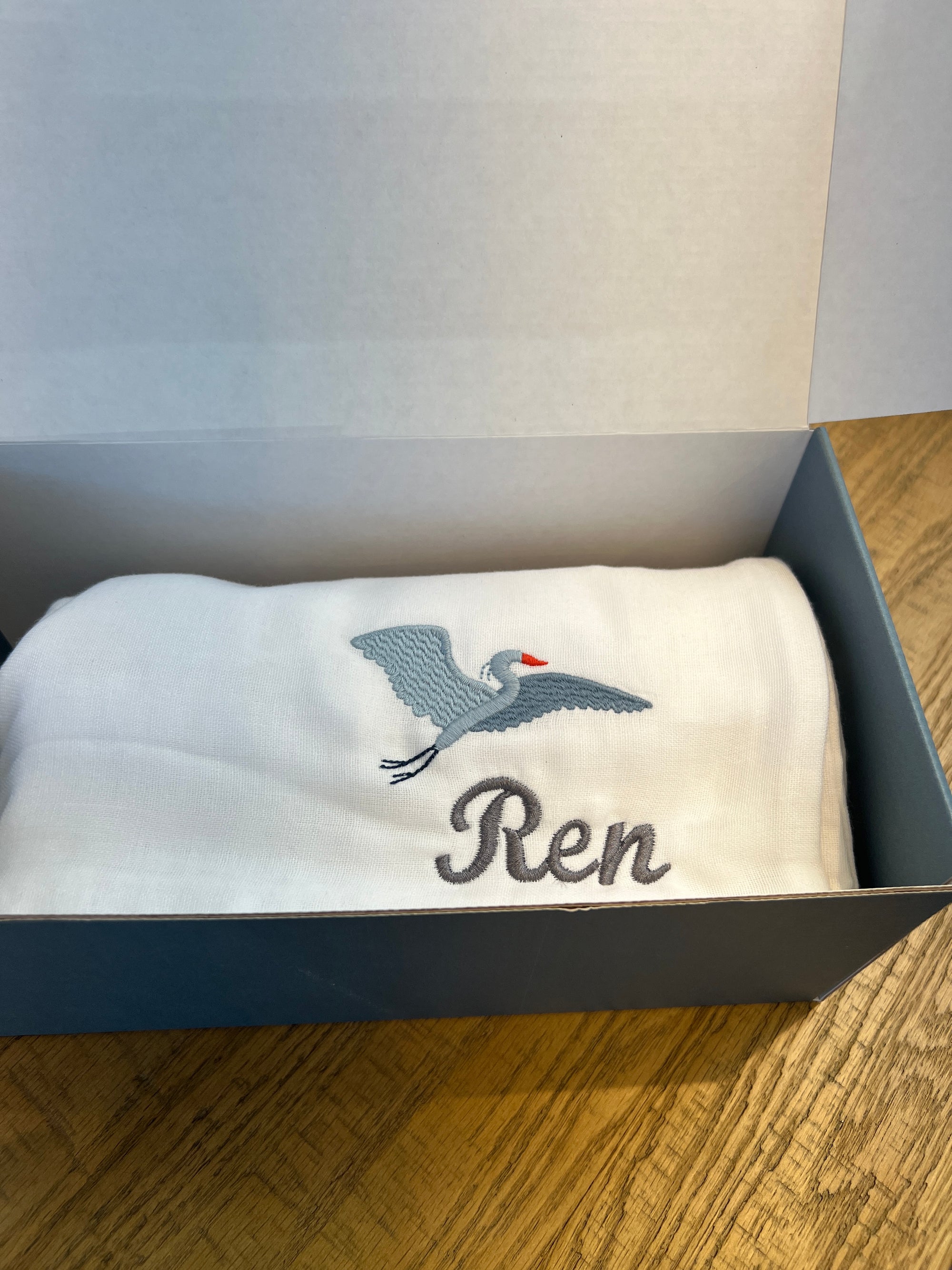 Snow All-Season Organic Muslin Mini Blanket 8 Layer Muslin Baby Blanket Gray Heron