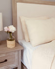 GOTS Certified Organic Muslin Butter Cream Full/Queen 8-Layer Bedding Set Gray Heron