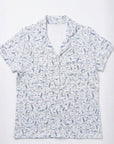 Organic Pima Shortie Pajamas in Heron Print - Gray Heron 