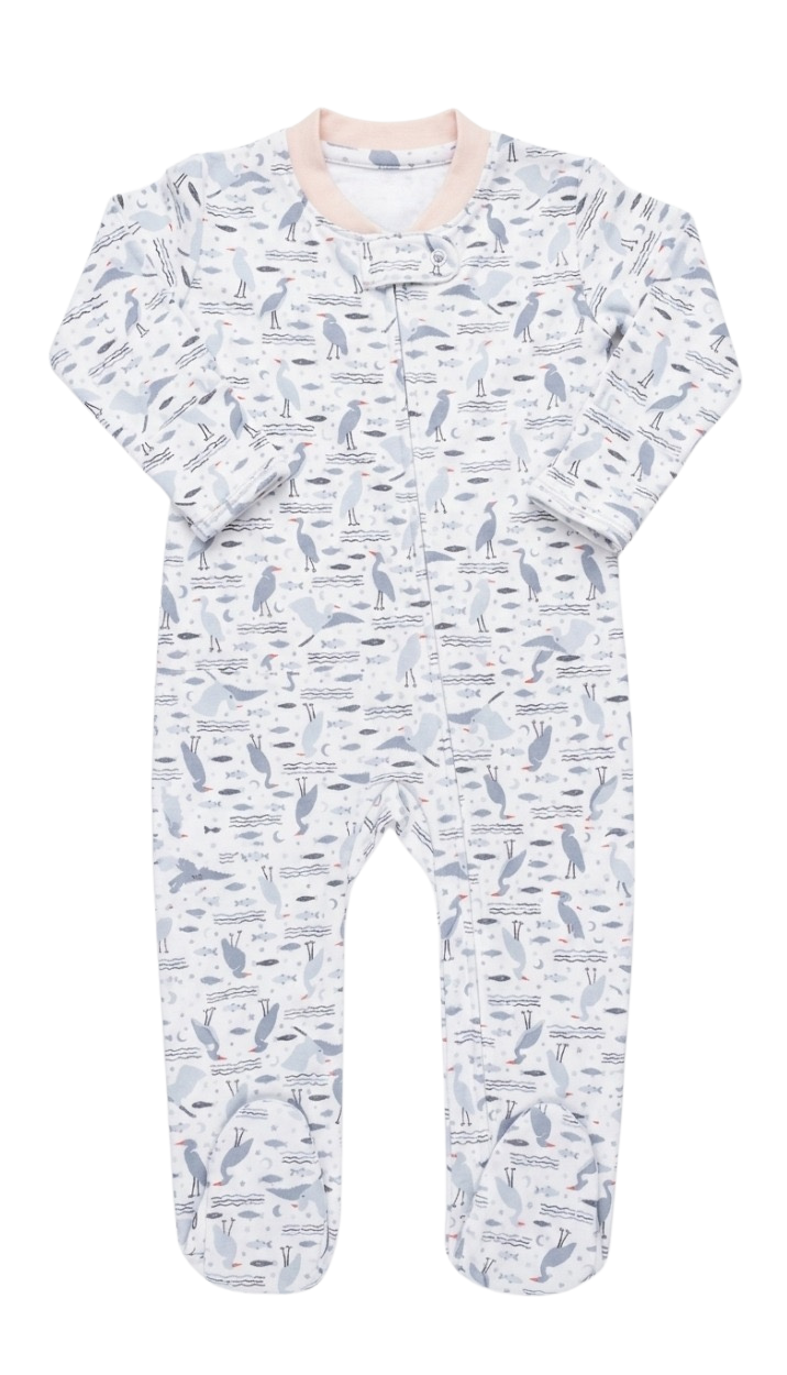 Baby Footie Pajamas - Gray Heron 