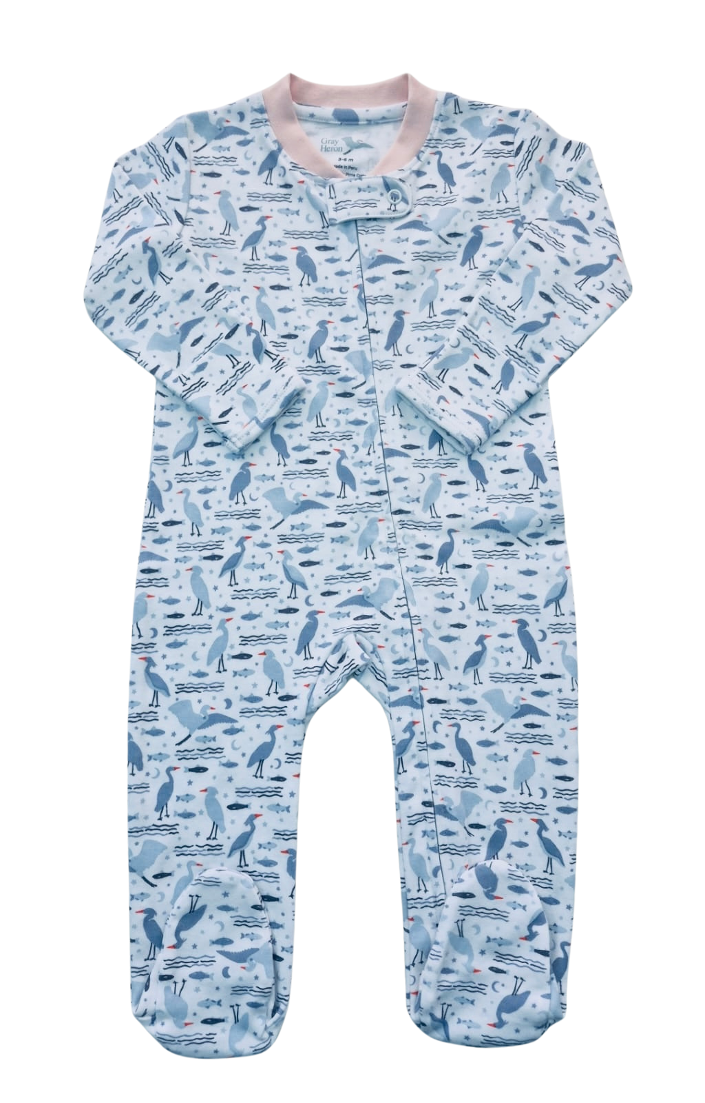 Baby Footie Pajamas - Gray Heron 