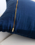 Chatham Blue Euro Pillow Cover with Brass Zipper - Gray Heron