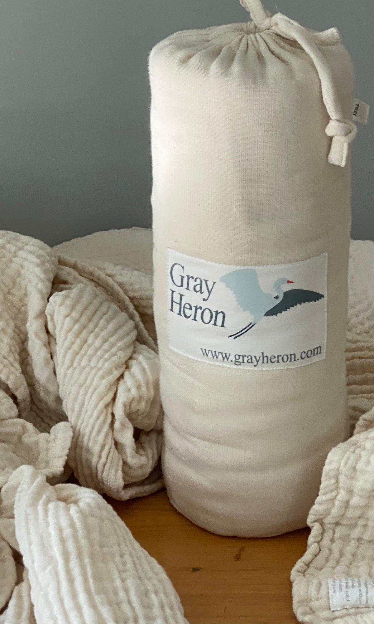 All-Season Organic Muslin Throw Blanket - Gray Heron 