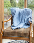 Lake Summer - Weight Organic Muslin Oversized Throw Blanket - Gray Heron