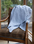 Mist All - Season Organic Muslin Throw Blanket - Gray Heron