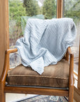 Mist Summer - Weight Organic Muslin Oversized Throw Blanket - Gray Heron