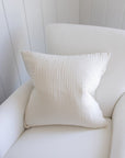 Natural Organic Muslin 22" Throw Pillow Covers - Gray Heron