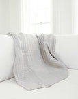 Oat All - Season Organic Muslin Queen Blanket - Gray Heron