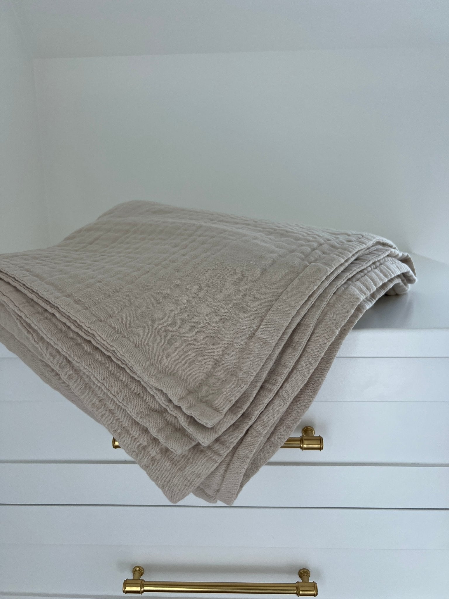 Oat All - Season Organic Muslin Throw Blanket - Gray Heron