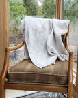 Oat Summer - Weight Organic Muslin Oversized Throw Blanket - Gray Heron