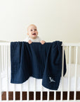Organic Muslin All-Season Mini Blanket - Mist 8 Layer Muslin Baby Blanket Gray Heron