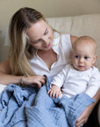 Organic Muslin All-Season Mini Blanket - Mist 8 Layer Muslin Baby Blanket Gray Heron