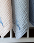 Organic Muslin All-Season Mini Blanket - Mist 8 Layer Muslin Baby Blanket Gray Heron