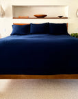 Organic Muslin Summer-Weight King Blanket – Navy Adult Organic Cotton Muslin Blanket Gray Heron