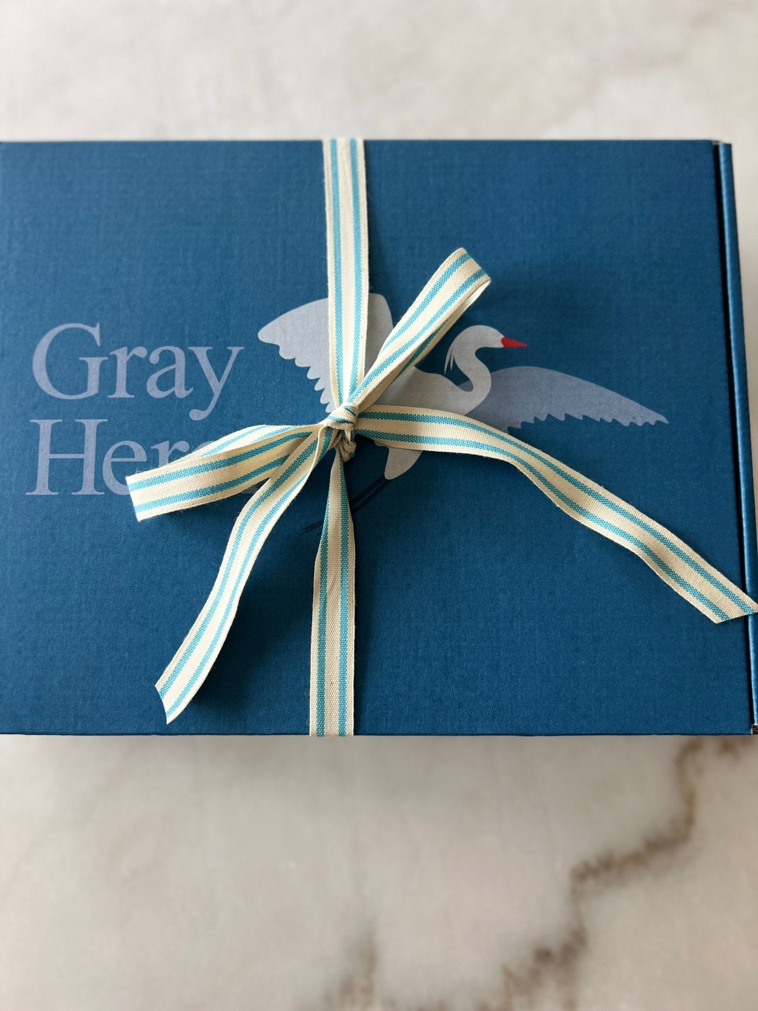 Organic Muslin Summer-Weight Stork Blanket with Personalization Option – Natural, No-Dye Organic Baby Blanket Gray Heron