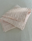 Petal Summer - Weight Organic Muslin Mini Blanket - Gray Heron