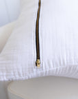 Snow Euro Pillow Cover with Brass Zipper - Gray Heron