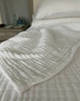 Snow Summer - Weight Organic Muslin King Blanket - Gray Heron