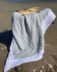 All-Season Organic Muslin Border Blankets - Gray Heron