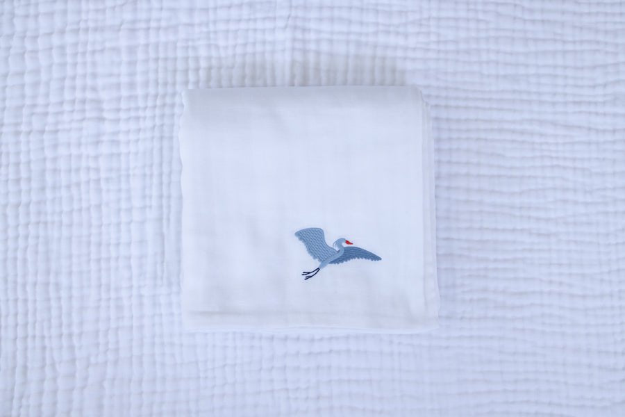 All-Season Organic Muslin Mini Blanket - Gray Heron