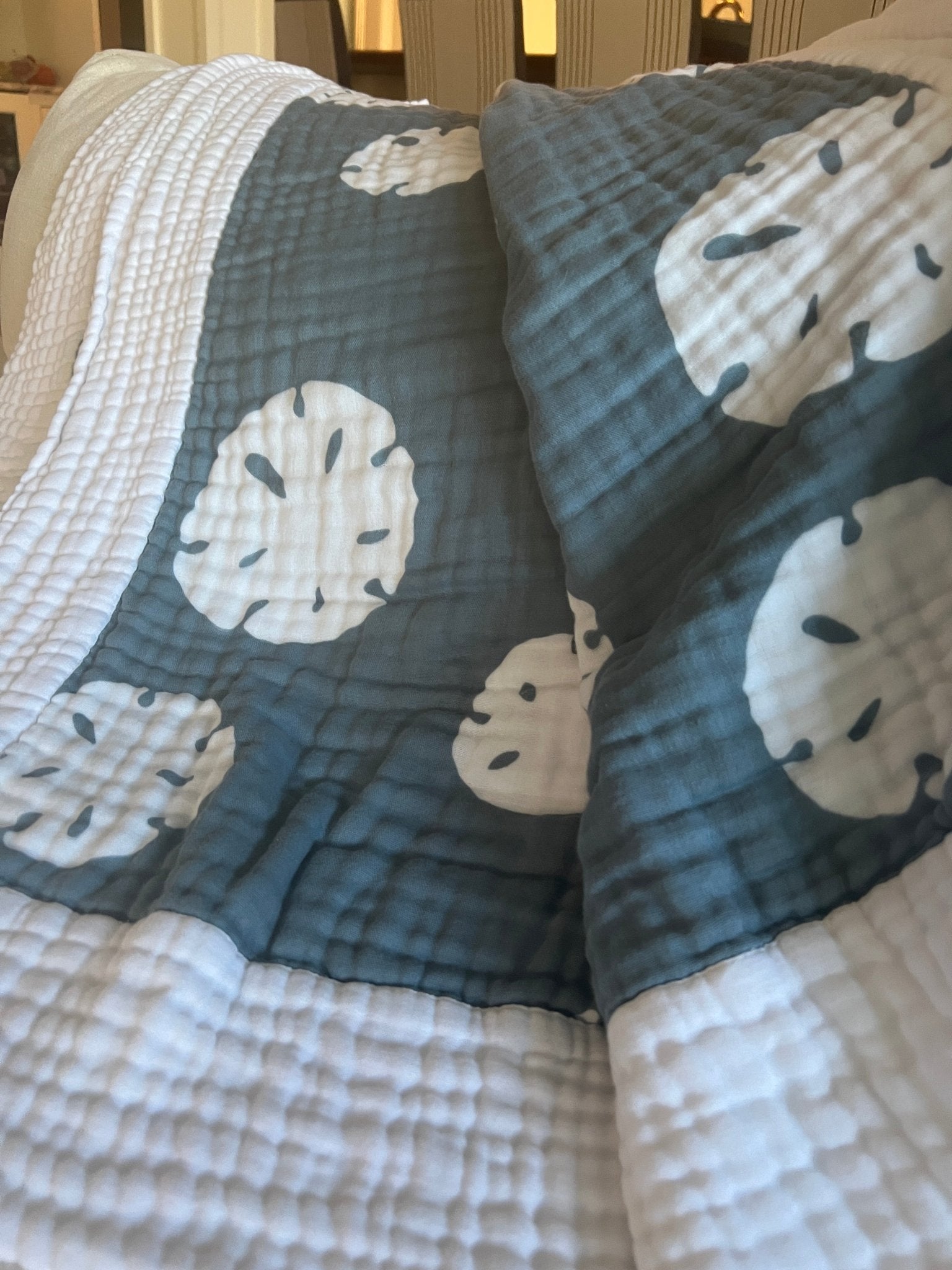 All-Season Organic Muslin Throw Blanket - Gray Heron
