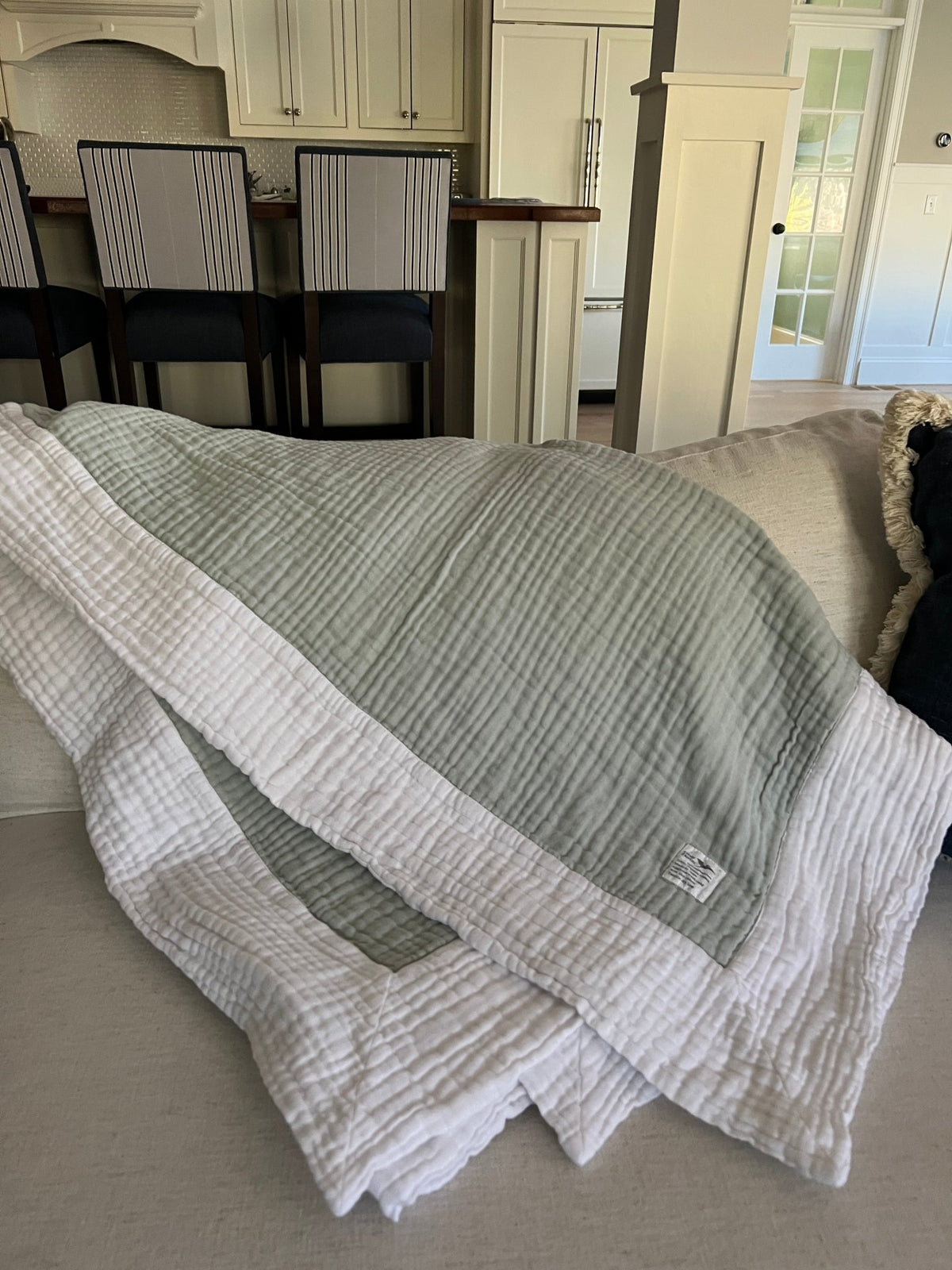 All-Season Organic Muslin Throw Blanket - Gray Heron
