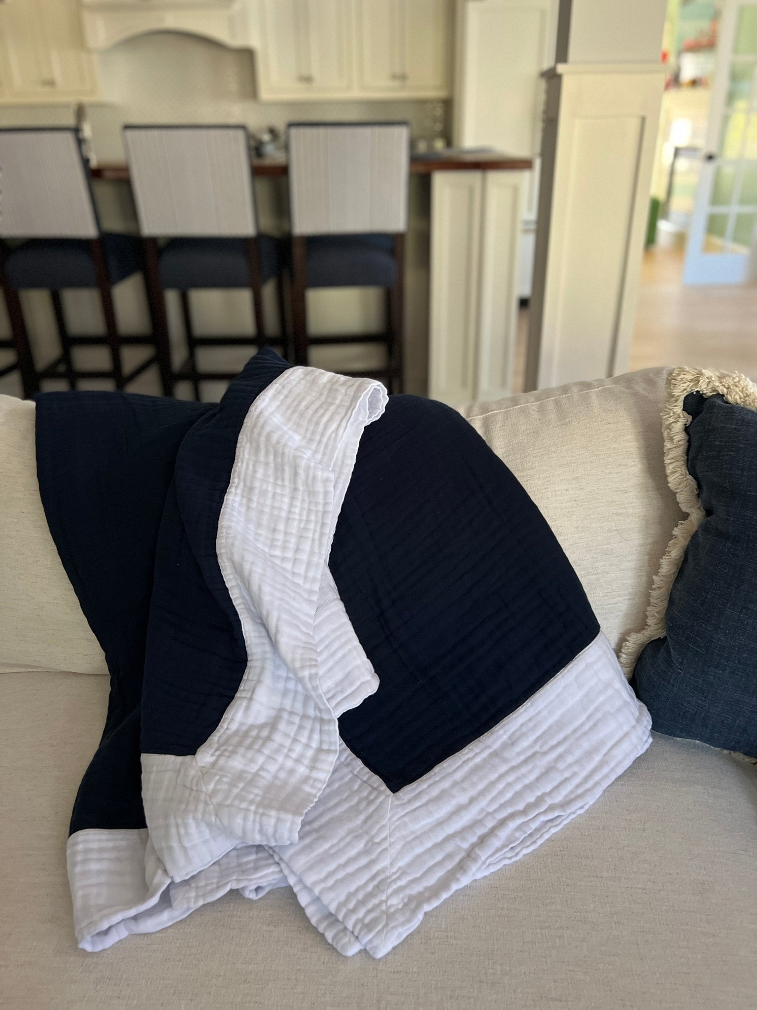 Navy and grey online blanket