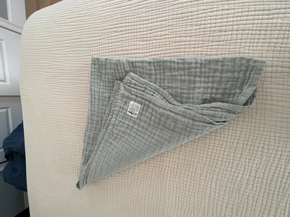 Organic Muslin Summer-Weight Baby Blanket - Gray Heron
