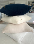 Organic Muslin Throw Pillowcases - Gray Heron