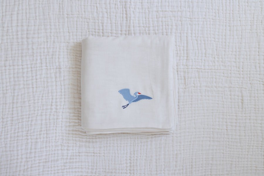 Summer-Weight Organic Muslin Mini Blanket - Gray Heron
