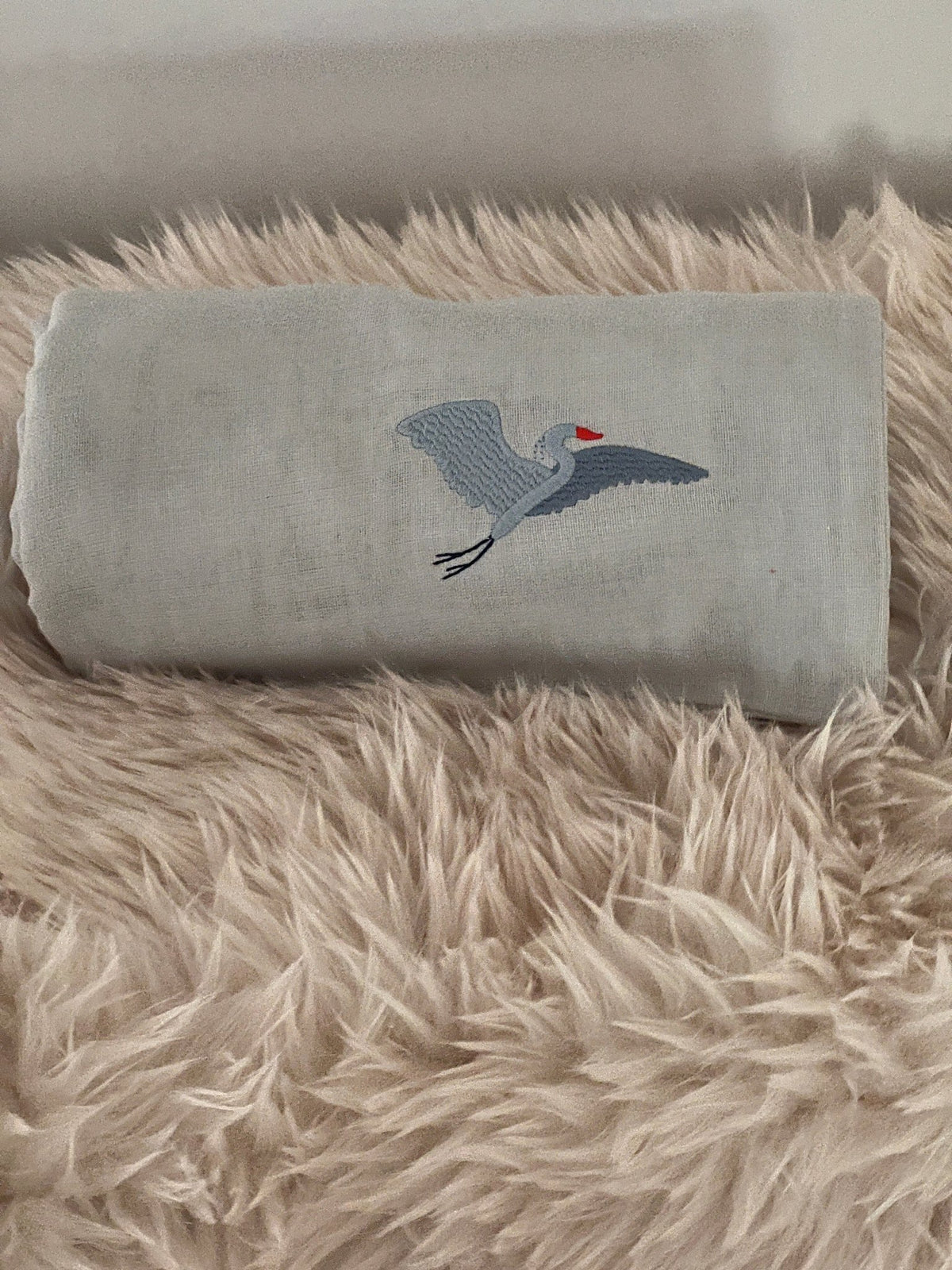 Summer-Weight Organic Muslin Mini Blanket - Gray Heron