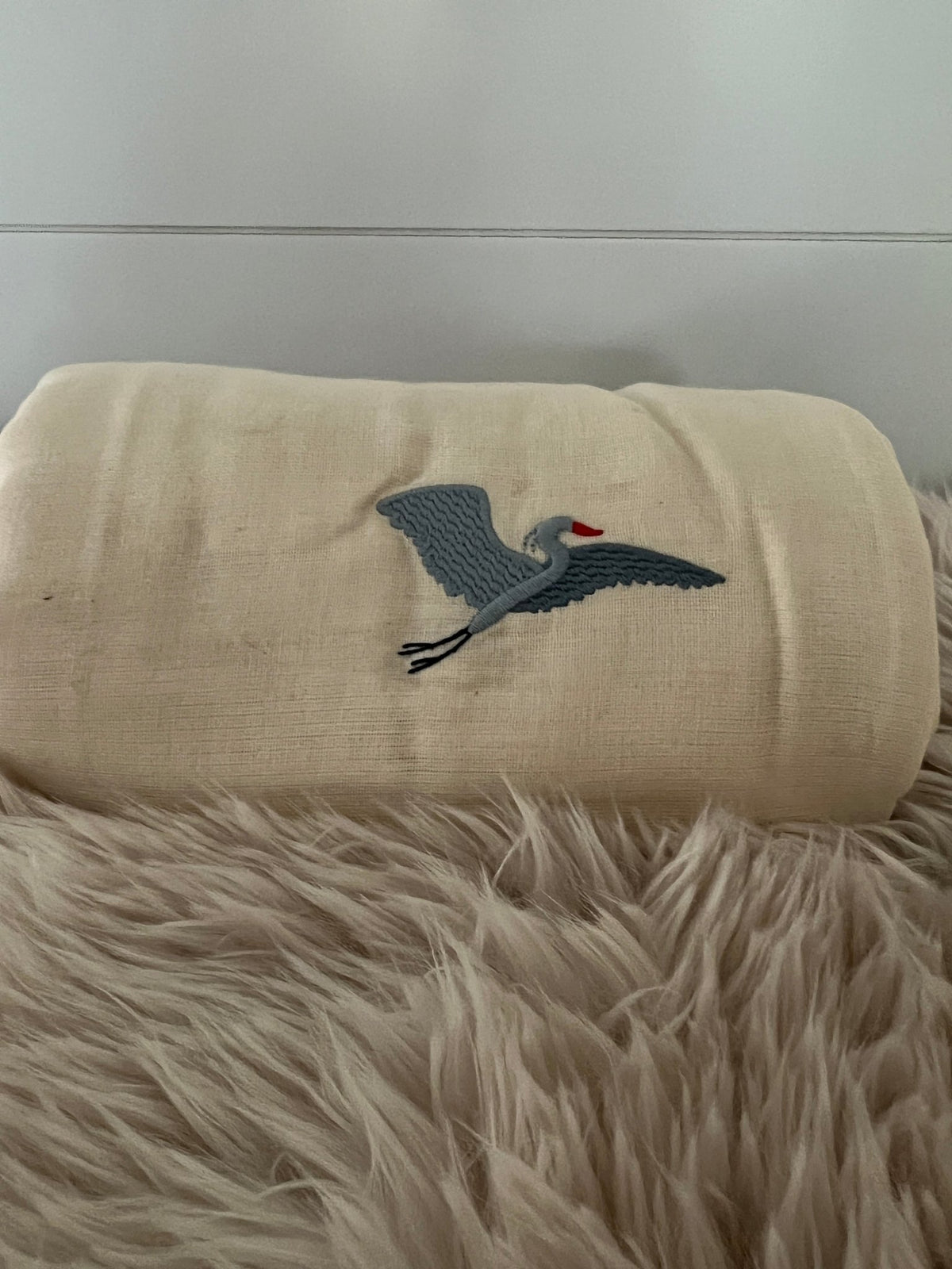 Summer-Weight Organic Muslin Mini Blanket - Gray Heron