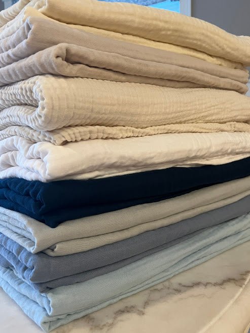 Summer Weight Organic Muslin Twin Blanket - Gray Heron