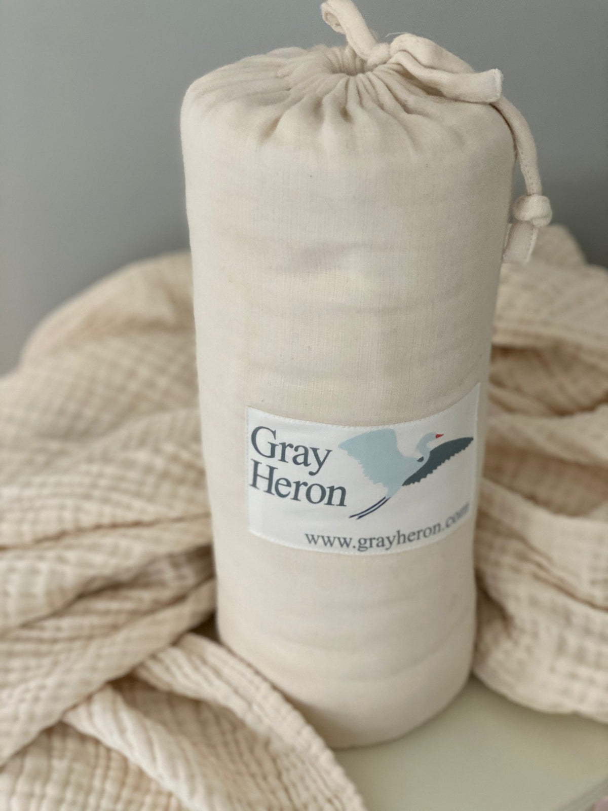 Summer Weight Organic Muslin Twin Blanket - Gray Heron